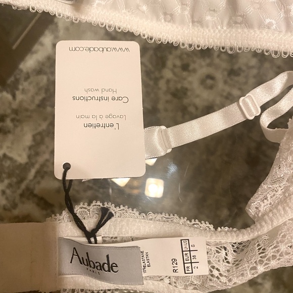Aubade NWT White 3pc 34 B bra & 2 SM bottoms) leaver lace (most expensive lace) - Picture 14 of 14